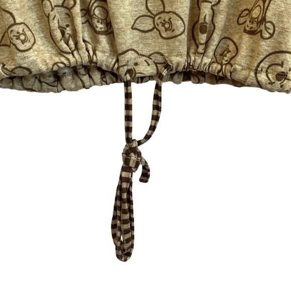 Disney Womens XL Winnie The Pooh Character All Over Print Pajama Top Brown - Picture 7 of 8